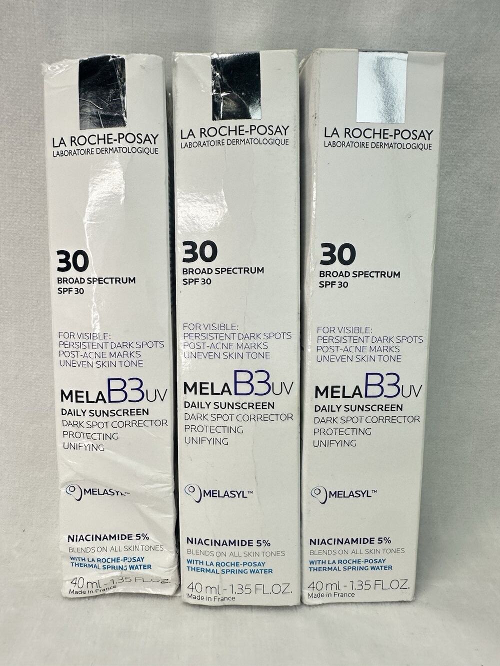 3-Pack La Roche-Posay Mela B3 UV Daily Sunscreen SPF30 1.35 Fl Oz Exp 10/2026